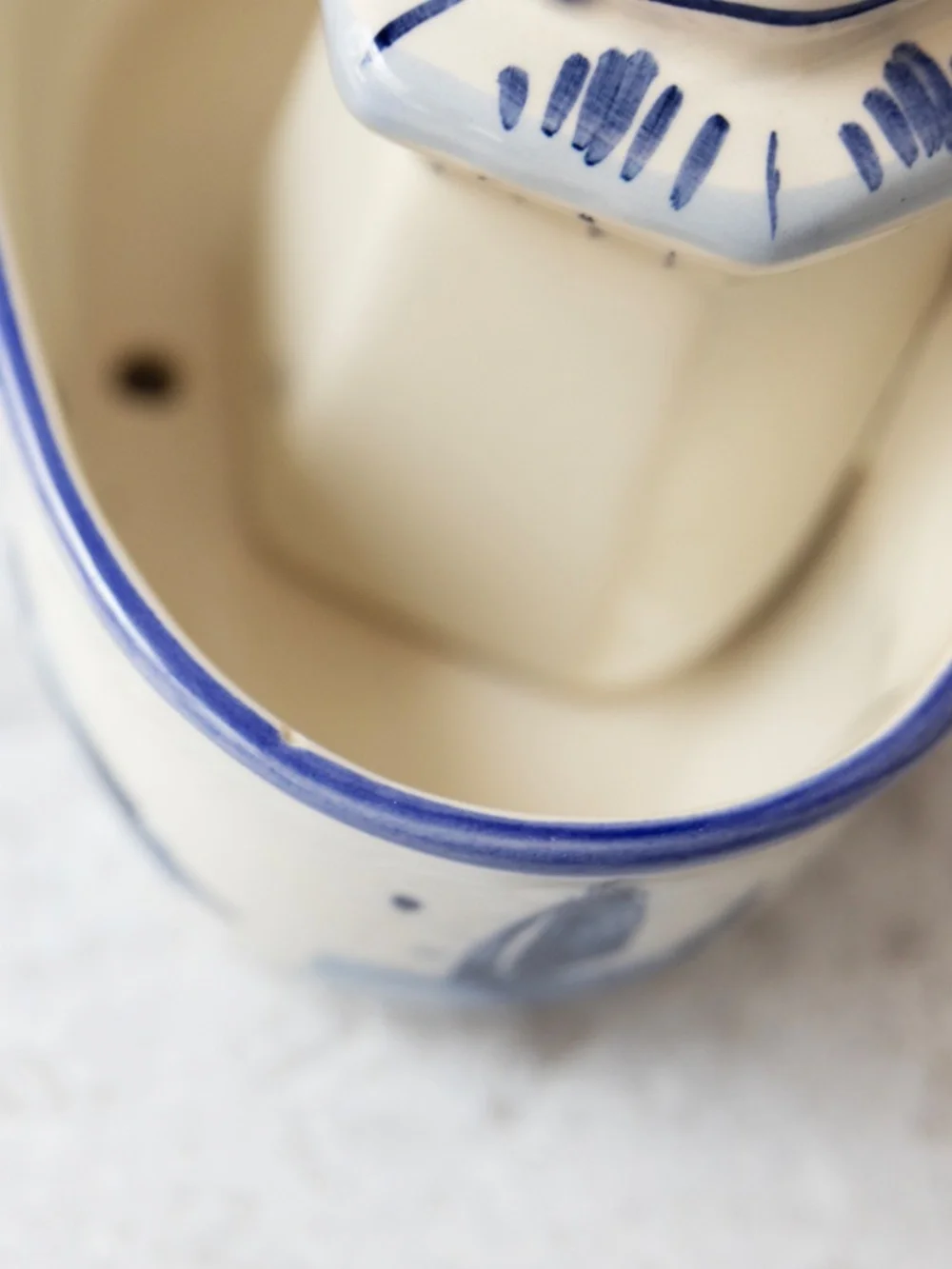 Vintage Delft-style Blue White Ceramic Windmill Planter 7